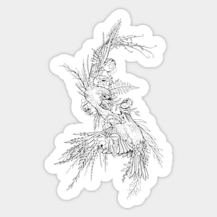 Flowers and Sparrows Sticker